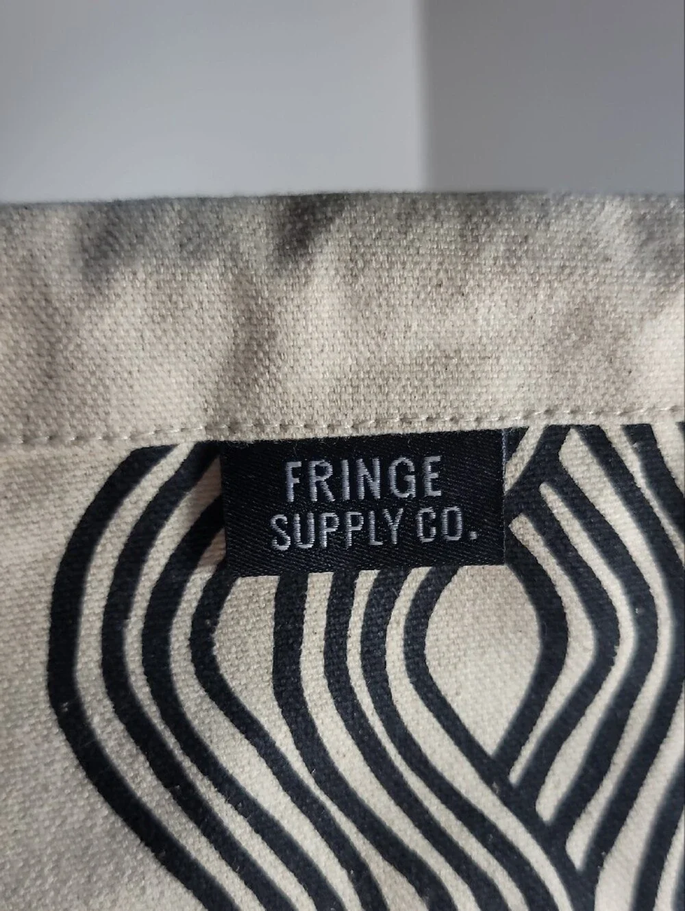 Jen Hewett Black & Cream Patterned Canvas Knitting Bag - NWT - Picture 2 of 9